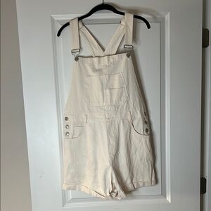 Cream Short Overalls